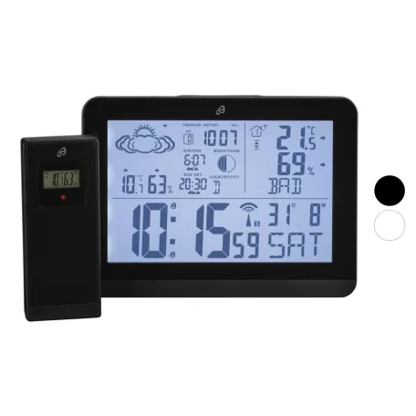Auriol LD-6664 (IAN 452191) DCF rádióvezérelt vezeték nélküli fali / álló időjárás állomás 13 x 8 cm LCD kijelzővel, 100m hatótávú kültéri jeladóval