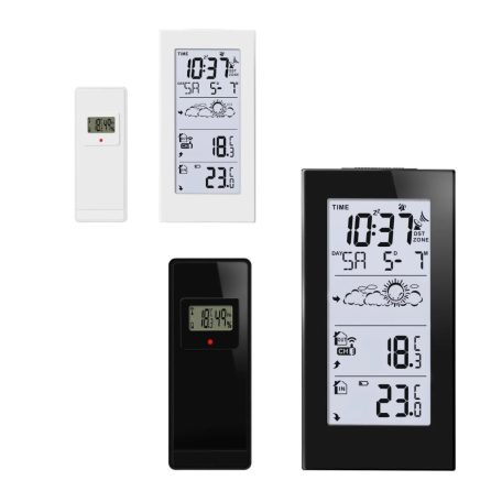 Auriol 4-LD-7045 (IAN 502932) DCF rádióvezérelt vezeték nélküli álló időjárás állomás 120 x 57 mm LCD kijelzővel, 100m hatótávú kültéri jeladóval