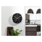 Auriol / Livarno Home DCF BK inox rádióvezérelt analóg, mechanikus falióra, szálcsiszolt alumínium kerettel, páratartalom mérővel és hőmérővel, fekete számlappal