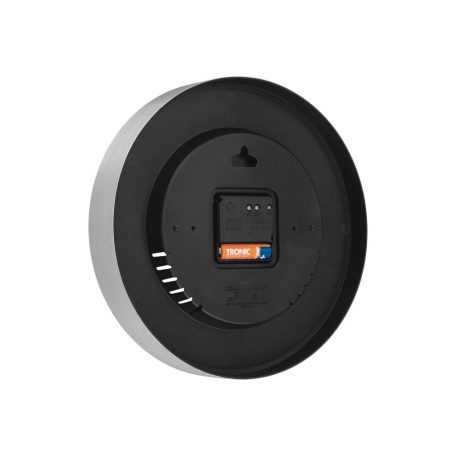 Auriol / Livarno Home DCF BK inox rádióvezérelt analóg, mechanikus falióra, szálcsiszolt alumínium kerettel, páratartalom mérővel és hőmérővel, fekete számlappal