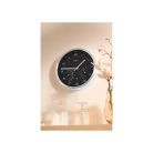 Auriol / Livarno Home DCF BK inox rádióvezérelt analóg, mechanikus falióra, szálcsiszolt alumínium kerettel, páratartalom mérővel és hőmérővel, fekete számlappal