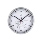 Auriol / Livarno Home DCF SZETT,  2 db inox rádióvezérelt analóg, mechanikus falióra, szálcsiszolt alumínium kerettel, páratartalom mérővel és hőmérővel, fehér és fekete számlappal