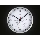 Auriol / Livarno Home DCF SZETT,  2 db inox rádióvezérelt analóg, mechanikus falióra, szálcsiszolt alumínium kerettel, páratartalom mérővel és hőmérővel, fehér és fekete számlappal