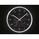 Auriol / Livarno Home DCF SZETT,  2 db inox rádióvezérelt analóg, mechanikus falióra, szálcsiszolt alumínium kerettel, páratartalom mérővel és hőmérővel, fehér és fekete számlappal