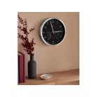 Auriol / Livarno Home DCF SZETT,  2 db inox rádióvezérelt analóg, mechanikus falióra, szálcsiszolt alumínium kerettel, páratartalom mérővel és hőmérővel, fehér és fekete számlappal