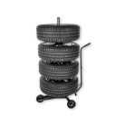 AutoXS gurulós keréktartó állvány, gurítható abroncstároló 100 kg teherbírással max 225 mm gumiszélességig