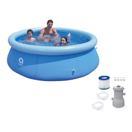 Avenli Kréta 240 x 63 cm puhafalú, felfújható peremű kerti pancsoló medence papírszűrős 1.25 m3/h vízforgatóval 2074 L