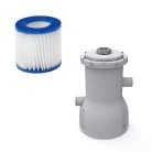 Avenli Kréta 240 x 63 cm puhafalú, felfújható peremű kerti pancsoló medence papírszűrős 1.25 m3/h vízforgatóval 2074 L