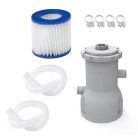 Avenli Kréta 240 x 63 cm puhafalú, felfújható peremű kerti pancsoló medence papírszűrős 1.25 m3/h vízforgatóval 2074 L