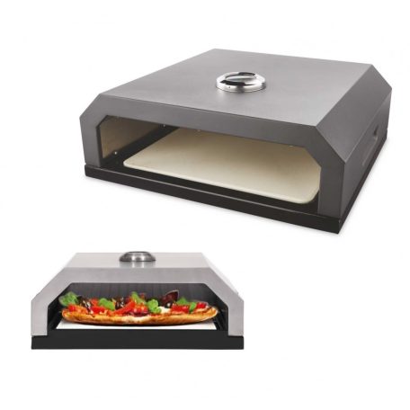 BBQ PizzaBox grillsütőhöz, pizzasütő kemence kivehető kerámialappal gázüzemű / faszenes grillhez 