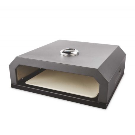 BBQ 40 x 35 x 15 cm PizzaBox 30 cm pizzakővel, pizzasütő kemence (doboz) kivehető kerámialappal, kerti grillezőhöz, faszenes grillsütőhöz, gázgrillhez (BBQ Pizza kemence)