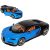 Bburago Premium Edition 1/18 Bugatti Chiron 1:18, 24 cm kormányozható, kék - fekete fém autó modell, nyitható ajtókkal és motorháztetővel