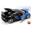   Bburago Premium Edition 1/18 Bugatti Chiron 1:18, 24 cm kormányozható, kék - fekete fém autó modell, nyitható ajtókkal és motorháztetővel