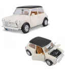 Bburago Premium Edition 1/18 Mini Cooper (1969 ) 17 cm kormányozható, fehér (bézs) fém autó modell, nyitható ajtókkal és motorháztetővel