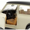   Bburago Premium Edition 1/18 Mini Cooper (1969 ) 17 cm kormányozható, fehér (bézs) fém autó modell, nyitható ajtókkal és motorháztetővel