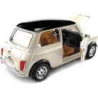 Bburago Premium Edition 1/18 Mini Cooper (1969 ) 17 cm kormányozható, fehér (bézs) fém autó modell, nyitható ajtókkal és motorháztetővel