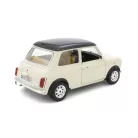 Bburago Premium Edition 1/18 Mini Cooper (1969 ) 17 cm kormányozható, fehér (bézs) fém autó modell, nyitható ajtókkal és motorháztetővel