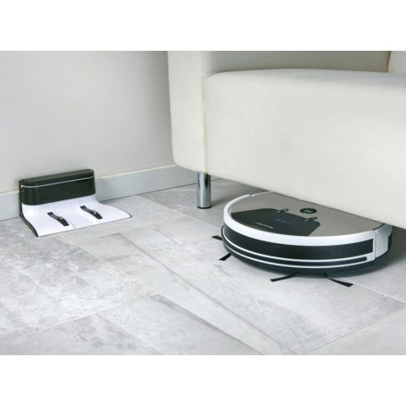 HASZNÁLT, javított újszerű SilverCrest SSRA 1 LIDL Home WIFI-s SMART intelligens automata robotporszívó virtuális fallal, napi programozással, távirányítóval bontott csomagolásban, új akkuval