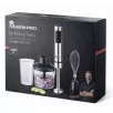   Bergner MasterPro BGMP-9424 inox, nemesacél 1200W prémium botmixer szett, rúdmixer készlet 600 ml aprítóval, 800 ml keverőpohárral és habverővel, fekete
