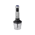 Bergner MasterPro BGMP-9424 inox, nemesacél 1200W prémium botmixer szett, rúdmixer készlet 600 ml aprítóval, 800 ml keverőpohárral és habverővel, fekete