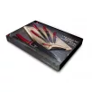   Berlinger Haus Black Metallic Line Burgundy Edition 6 részes rozsdamentes acél késkészlet kerámia (márvány) bevonattal, 6 db kés bambusz vágódeszkával, exkluzív díszdobozban