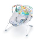 Bright Starts Safari Fun Vibrating Bouncer elemes, rezgő baba pihenőszék, 48 x 53 x 42 cm újszülött babafotel szafari mintával 0 - 6 hónapos korban 9 kg testsúlyig