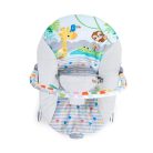 Bright Starts Safari Fun Vibrating Bouncer elemes, rezgő baba pihenőszék, 48 x 53 x 42 cm újszülött babafotel szafari mintával 0 - 6 hónapos korban 9 kg testsúlyig