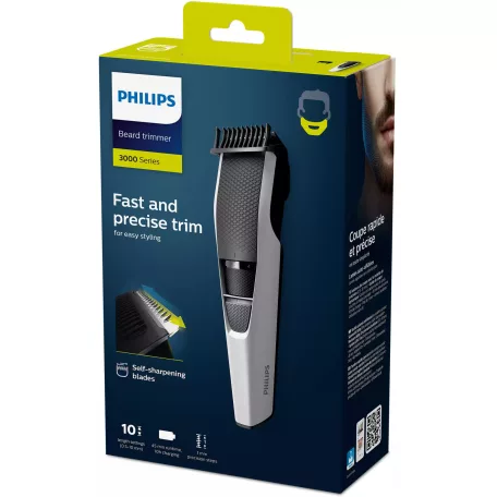 Philips BT3206/14 Fast and Precise trimmer - akkus szakállvágó önélező pengékkel 0.5 mm - 10 mm vágáshosszal, 45 perc akkuidővel