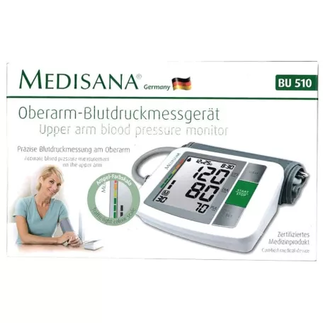 Medisana BU 510 digitális automata felkaros vérnyomásmérő 2 felhasználónak, 2 x 90 memóriával, 22-36 cm-es karmérethez
