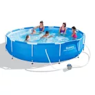 Bestway BAHAMA Blue 366 x 76 cm fémvázas 6,5 m3 kerti medence szett vízforgatóval (kék)