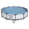  Bestway 56416 BAHAMA VT Superior Grey Steel Pro MAX szürke 366 x 76 cm fémvázas 6.5 m3 kerti medence szett vízforgatóval és védőtakaróval