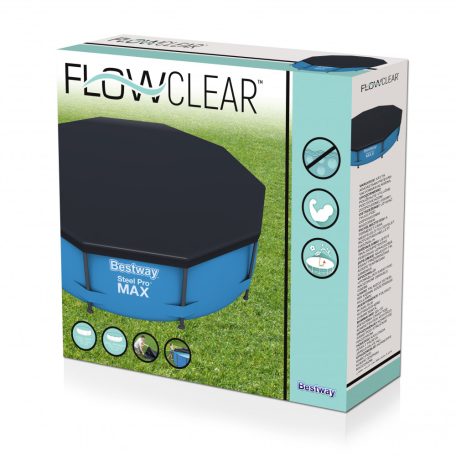 Bestway 56416 BAHAMA VT Superior Grey Steel Pro MAX szürke 366 x 76 cm fémvázas 6.5 m3 kerti medence szett vízforgatóval és védőtakaróval