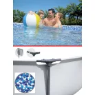 Bestway 56416 BAHAMA XL Superior Grey Steel Pro MAX szürke 366 x 76 cm fémvázas 6,5 m3 kerti medence szett vízforgatóval, védőtakaróval és talajtakaróval