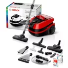 Bosch BWD421PET 2100W kárpittisztító, kombinált takarítógép és száraz-nedves porszívó 2.5 literes portartállyal, piros