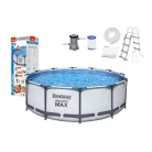Bestway ELBA Steel Pro MAX Superior Grey 366 x 100 cm fémvázas kerti medence szett vízforgatóval és létrával 