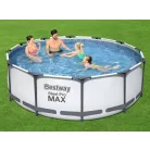 Bestway ELBA Steel Pro MAX Superior Grey 366 x 100 cm fémvázas kerti medence szett vízforgatóval és létrával 