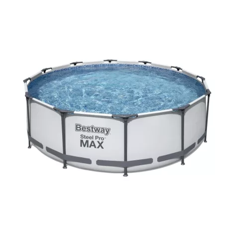 Bestway ELBA Steel Pro MAX Superior Grey 366 x 100 cm fémvázas kerti medence szett vízforgatóval és létrával 