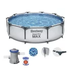 Bestway 56408 Steel Pro MAX Málta / Maui VT Superior Grey 305 x 76 cm szürke fémvázas kerti medence szett vízforgatóval és védőtakaróval