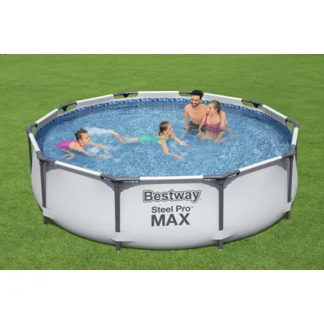 Bestway 56408 Steel Pro MAX Málta / Maui VT Superior Grey 305 x 76 cm szürke fémvázas kerti medence szett vízforgatóval és védőtakaróval