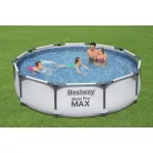 Bestway 56408 Steel Pro MAX Málta / Maui XL Superior Grey 305 x 76 cm szürke fémvázas kerti medence szett vízforgatóval, védőtakaróval és talajtakaróval