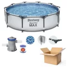 BONTOTT Bestway Steel Pro MAX Málta / Maui Superior Grey 305 x 76 cm szürke fémvázas kerti medence szett vízforgatóval sérült csomagolásban