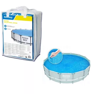 Bestway 356 cm solar takaró, szolár védőtakaró 366 cm fémvázas (BAHAMA / MYKONOS LUX) és 396 cm puhafalú (St. Tropez) kerti medencéhez (58242 / 505061)