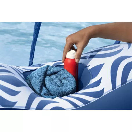 Bestway 43732 Comfort Plush Shaded Lounge felfújható matrac baldachinnal, egyszemélyes, bldachinos úszó napozóágy 198 x 112 cm