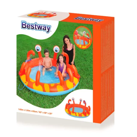 Bestway 53058 felfújható, spriccelő rákocskás kerti pancsoló medence 165 x 150 x 63 cm, 129L