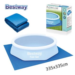   BestWay 58001 PVC 335 x 335 cm talajtakaró fólia max. 305 cm átmérőjű kerti medencékhez (Korfu alátét fólia)