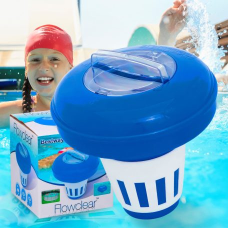 Bestway 58071 nagy méretű (180 x 165 mm) úszó vegyszeradagoló, fertőtlenítő tabletta adagoló 7,6 cm tabletta méretig