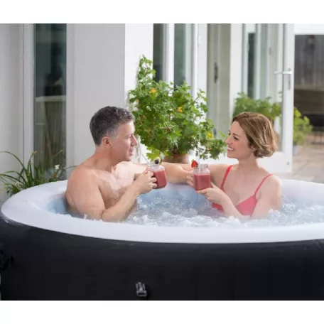 Bestway 60001 Lay-Z-Spa Whirlpool Miami AirJet 2 - 4 személyes felfújható jakuzzi 180 x 66 cm, 120 fúvókával, fedővel, fűtéssel és ChemConnect adagolóval