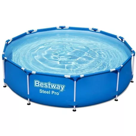 Bestway Málta / Maui Steel Pro 305 x 76 cm kék / fehér fémvázas kerti medence szett vízforgatóval (56679)