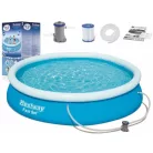 Bestway RODOSZ 366 x 76 cm  5,37 m3 puhafalú kerti medence szett 16W papírszűrős vízforgatóval (FFA 639 , 57274 + 58381)