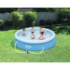 Bestway RODOSZ_VT 366 x 76 cm  5,37 m3 puhafalú kerti medence szett 16W papírszűrős vízforgatóval és védőtakaróval (FFA 639 , 57274 + 58381)